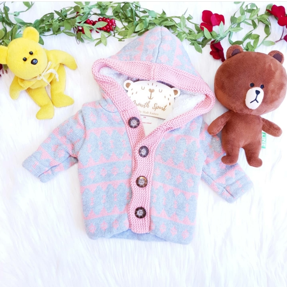 HANNA ANDERSSON Baby Girl Fur Lined Knit Jacket